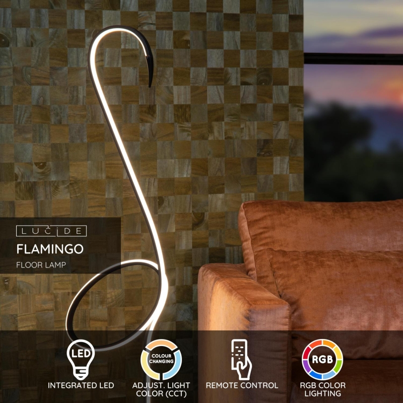 Lucide FLAMINGO - Stojacia lampa - LED - Rgb - Viacfarebná